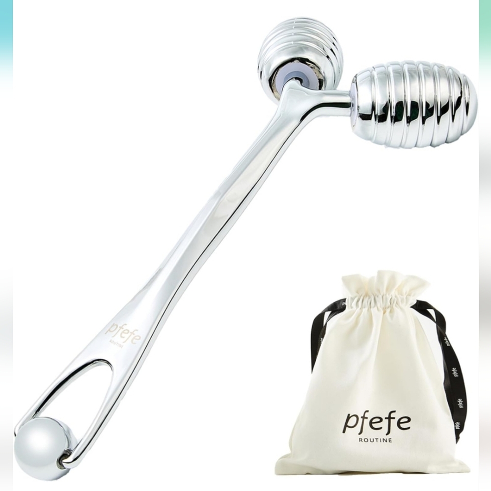 Stainless Steel Facial Roller with Pouch